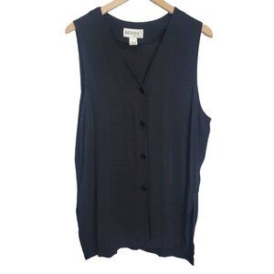 BRIGGS New York Black Long Side Slit Tank Tunic